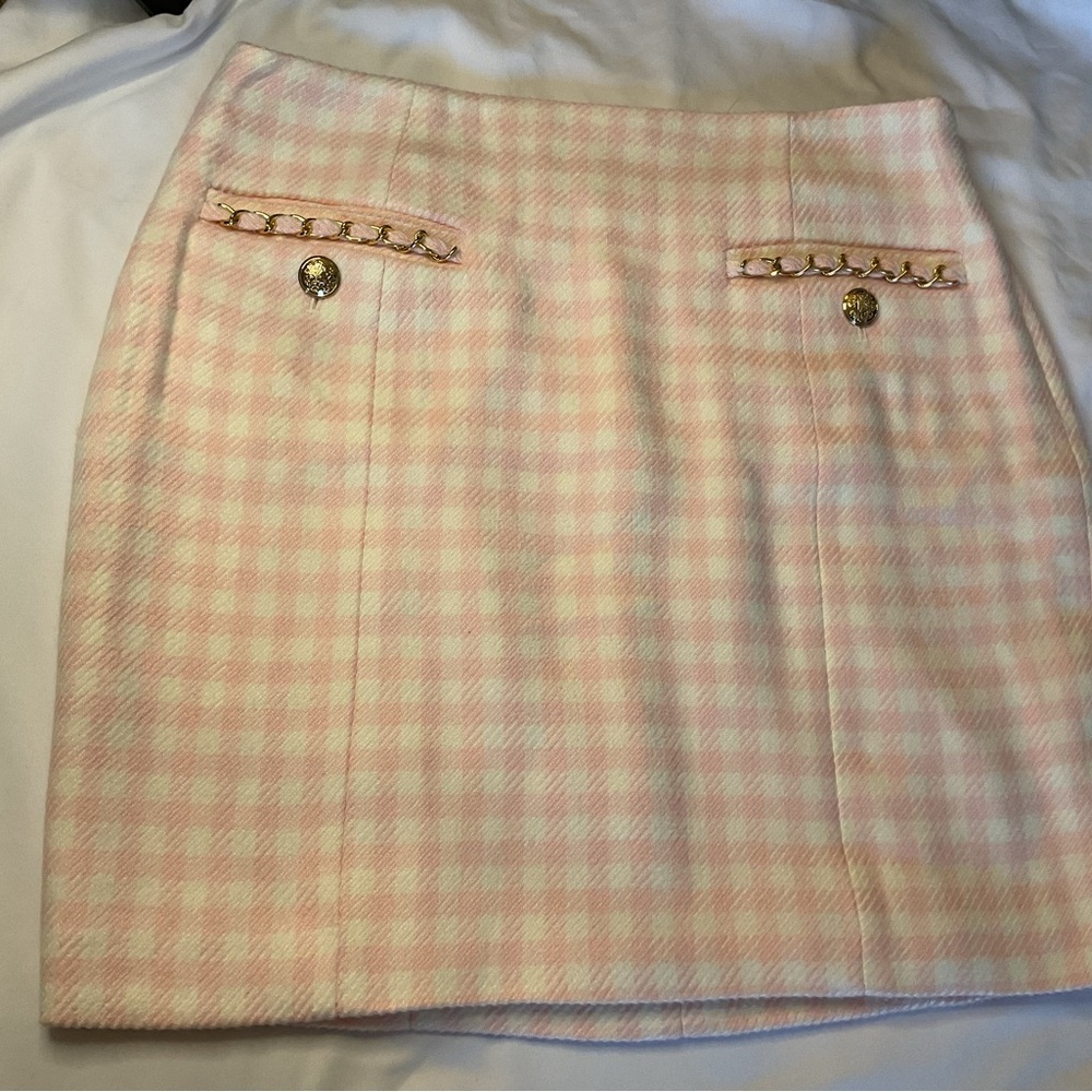 Guess Pink and White Plaid Mini Skirt - Picture 1 of 9